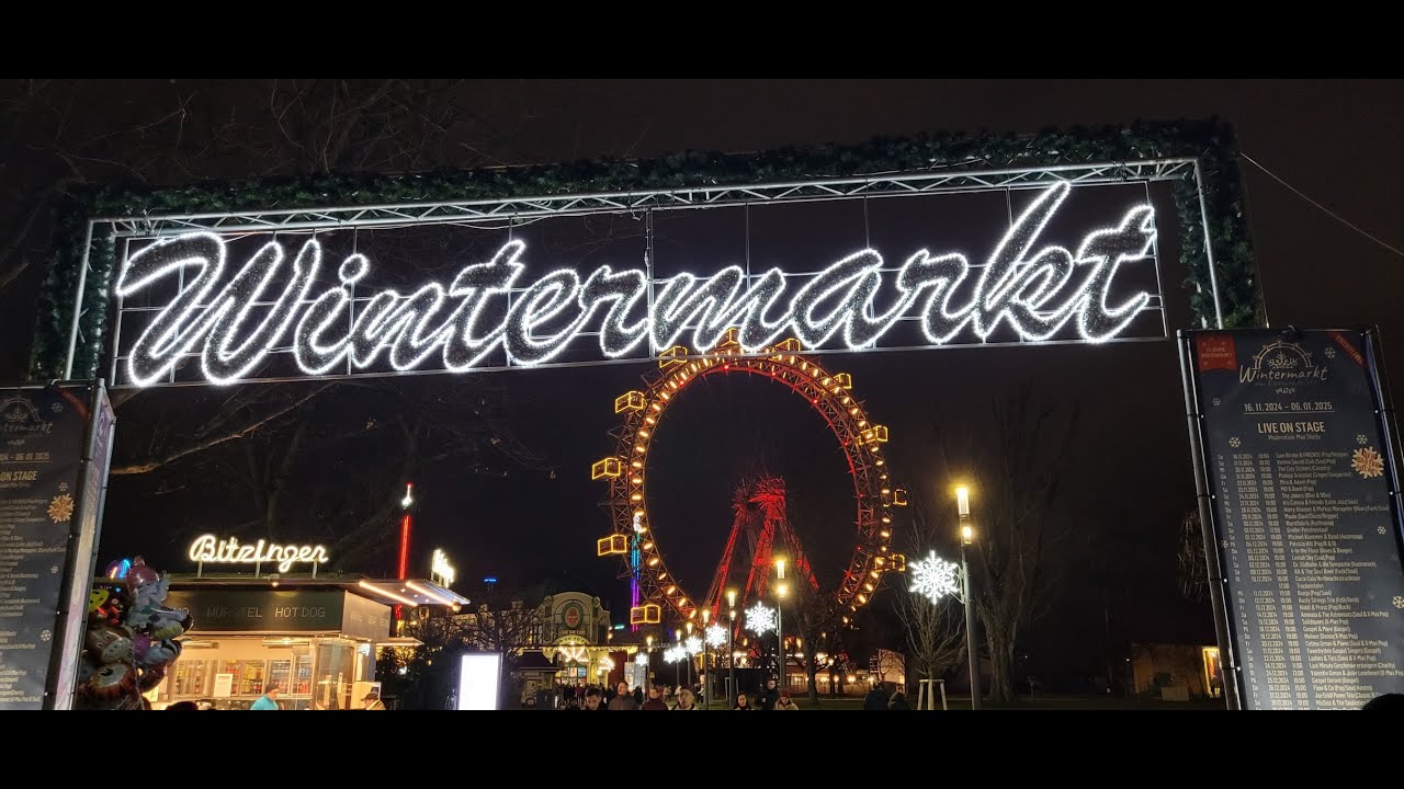 The Prater rocks   winter market at Riesenradplatz Vienna Austri  4K 60fps
