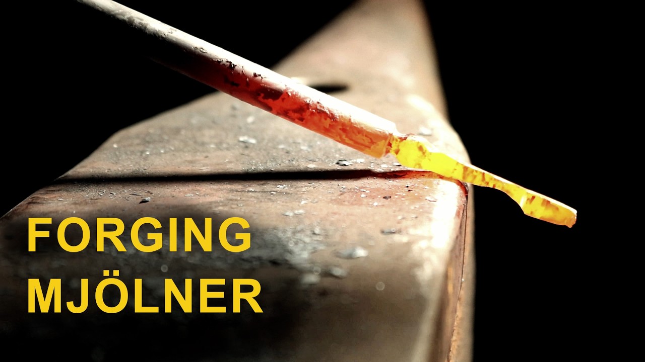 Blacksmithing a Thor's hammer necklace with Silver inlay