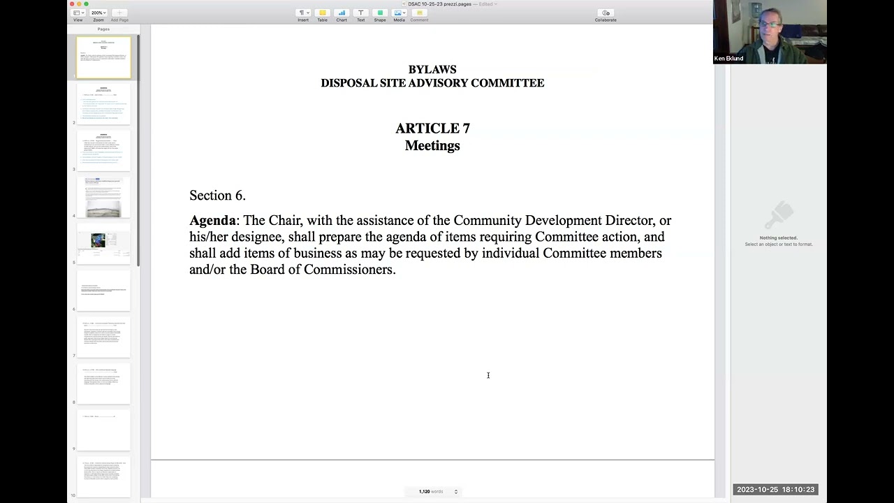 DSAC & SWAC Joint Work Session - October 25, 2023