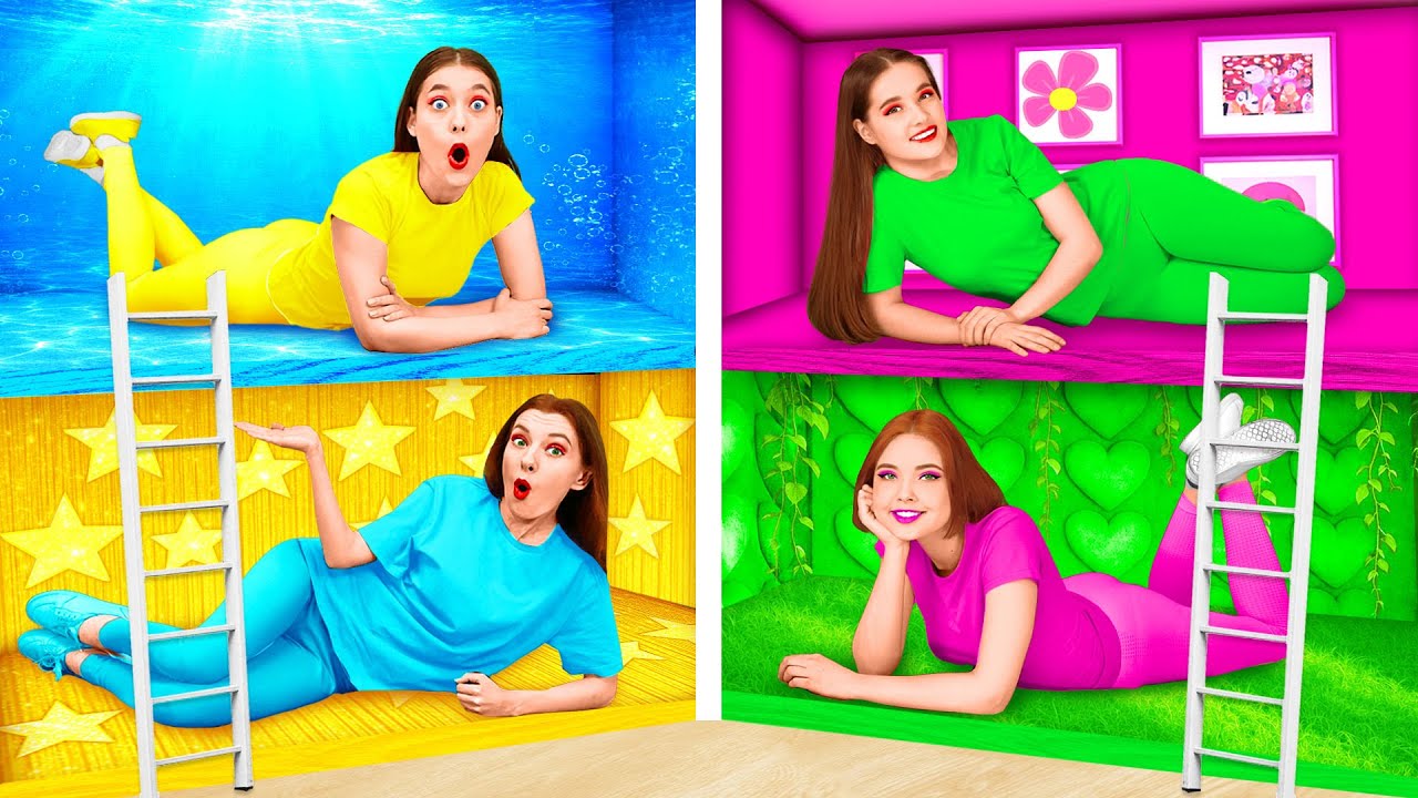 Quartos Secretos Debaixo da Cama Desafio das Quatro Cores | Desafios Engraçados DoDo Challenge