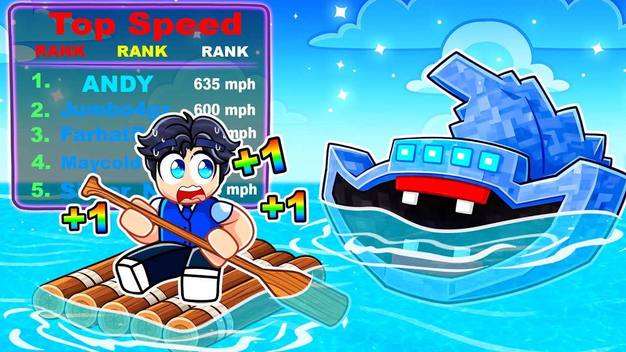 I Became The #1 Player In Roblox +1 Speed Raft Escape!
