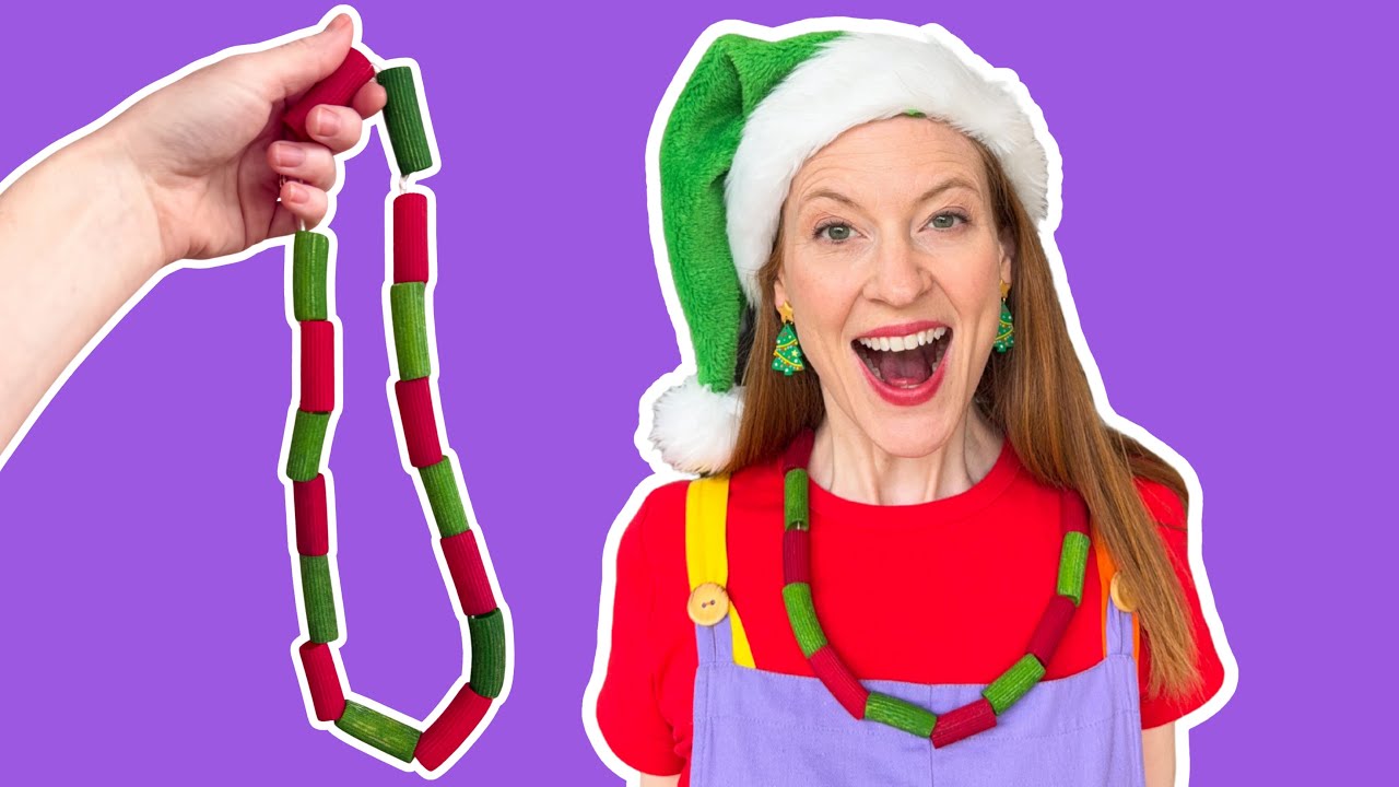 Christmas Pasta Necklace Craft for Kids | Dizzy Izzy
