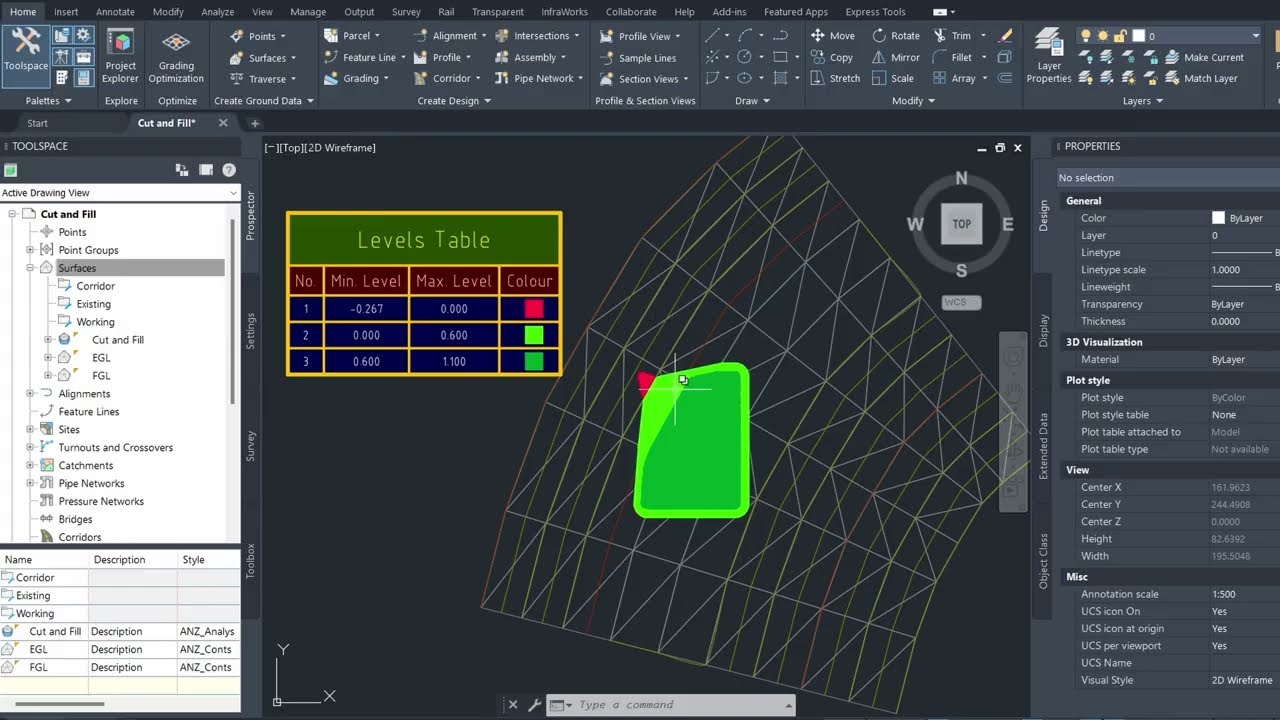 How To Create A Cut and Fill Surface In Civil 3D