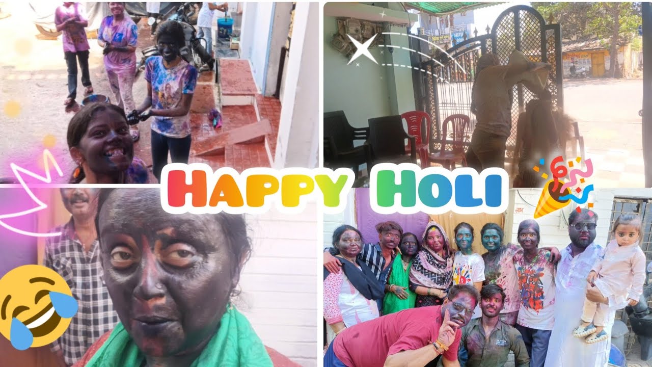 Bura naa mano Holi hai 😂🫟 muh dikhane ke  layak nhi bache 😨😂#vlog #holi #festival 