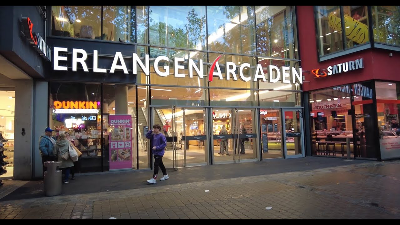 Erlangen Arcaden shopping center in Erlangen, Germany [4k Ultra HD 60fps ]