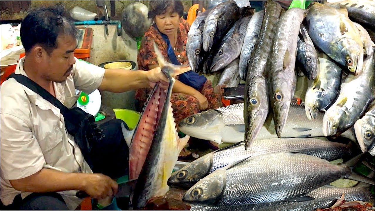 Seafood Market at Sihanoukville in Cambodia | Phsar Leu Market Krong Preah Sihanouk