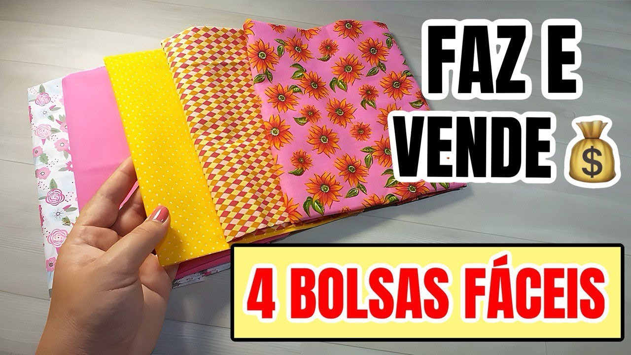 4 Bolsas F&aacute;ceis de Costurar e Vender 💰 Ideias que Lucram com Pouco!