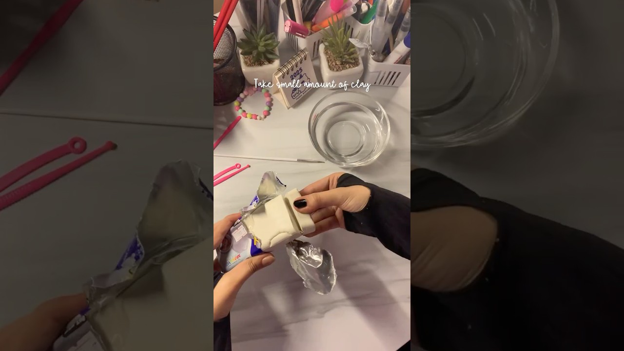 Make heart keychain with me using air dry clay