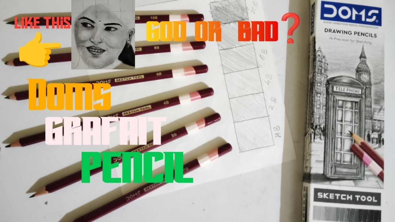 DOMS Graphite Pencil Review – Is It Best for Drawing? ✏️🔥/Best grafait pencil? 👉😍#sketchingpencil 