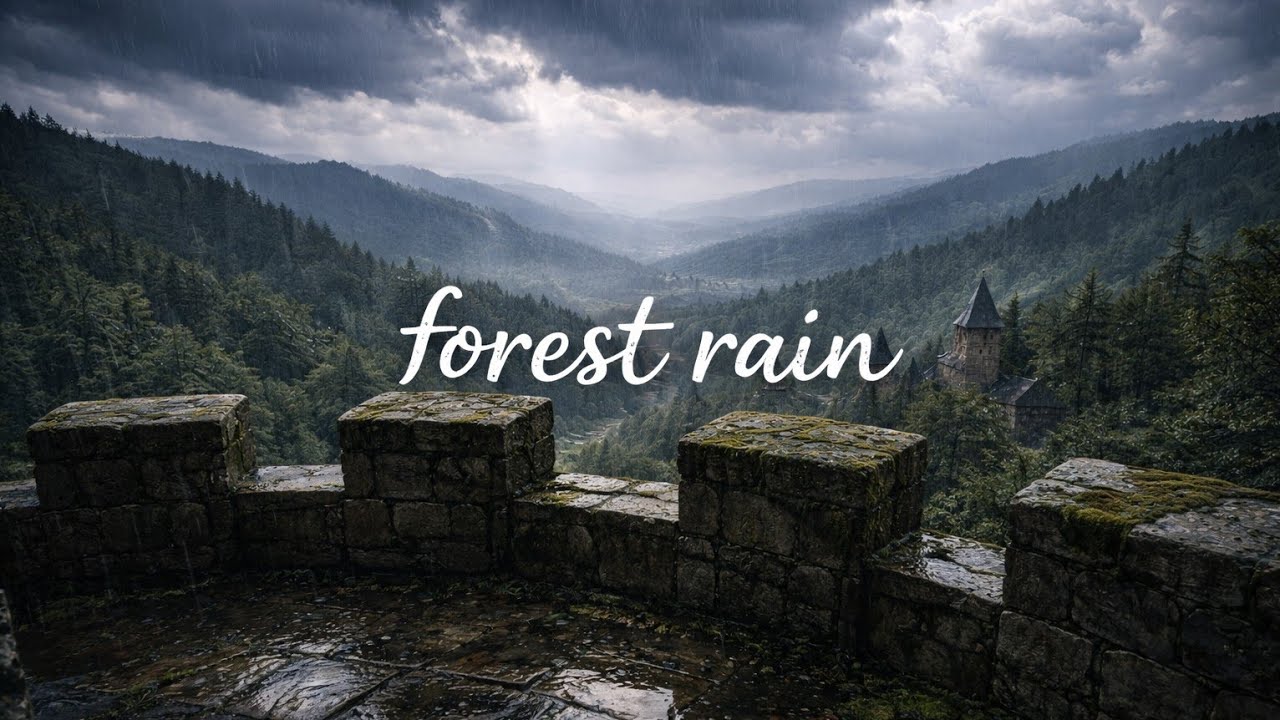 The Emerald Citadel | 2 Hour of Vibrant Green Nature & Heavy Rain (Top View)