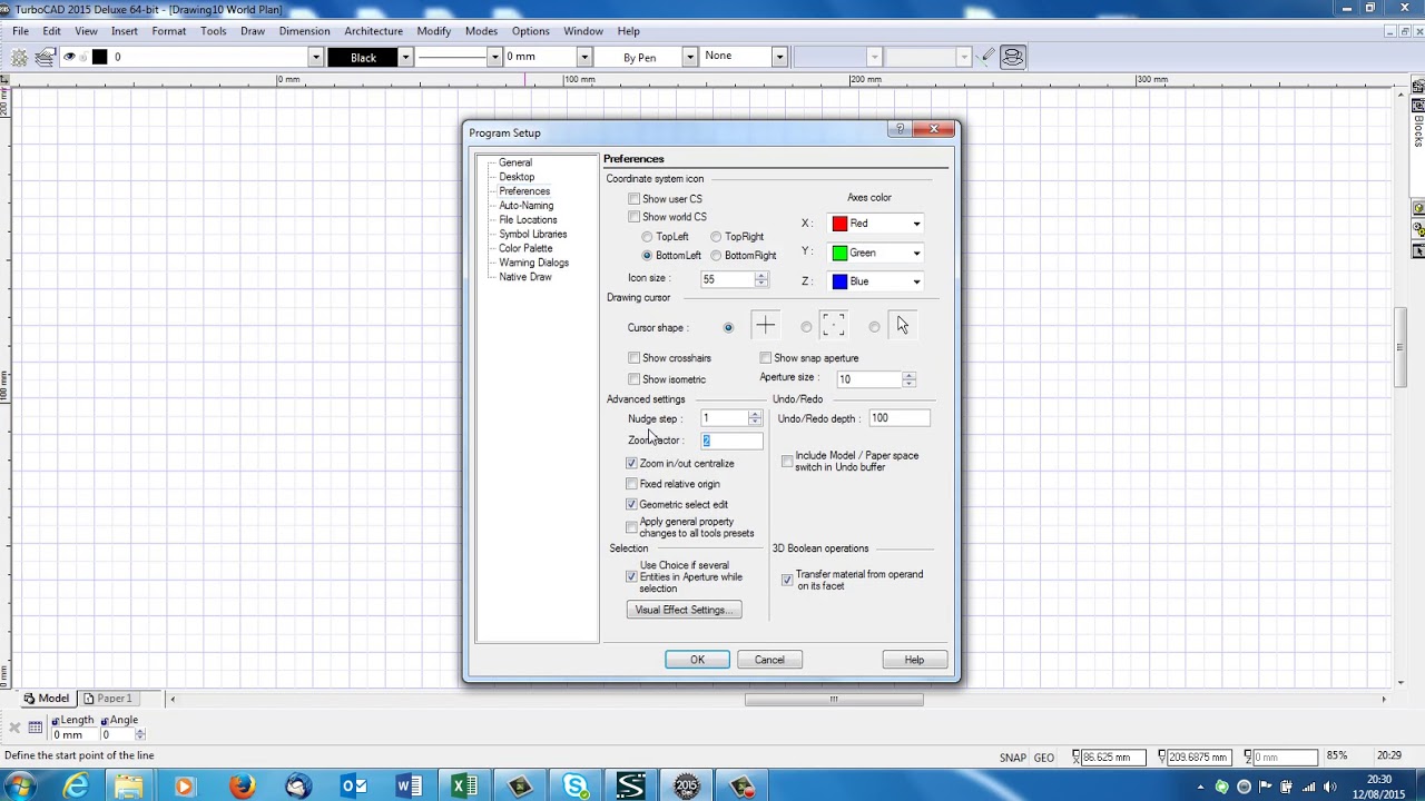 Setting Up the interface for TurboCAD Deluxe 2017
