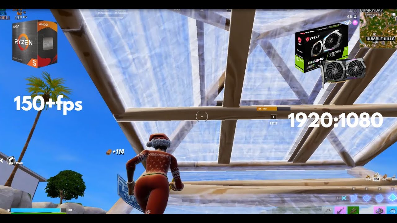 Fortnite amd Ryzen 5 5500/Gtx 1660 super/ ddr4 3200mhz Chapter 7 2025 performance mode