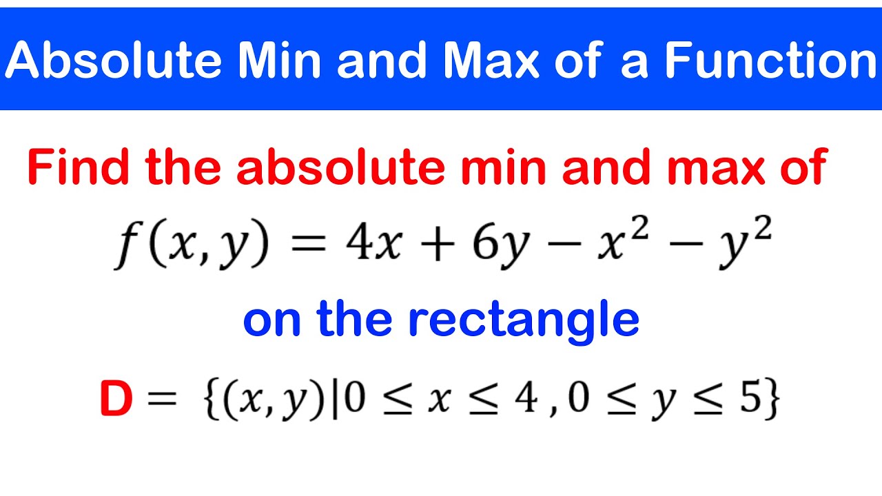 🟡14a - Absolute Minimum and Maximum of Multivariable Functions 1