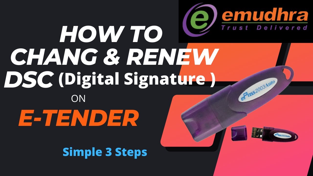 Process to Change | Update | Renew DSC (Digital Signature) on e-Tender | eProcurement dsc Lost