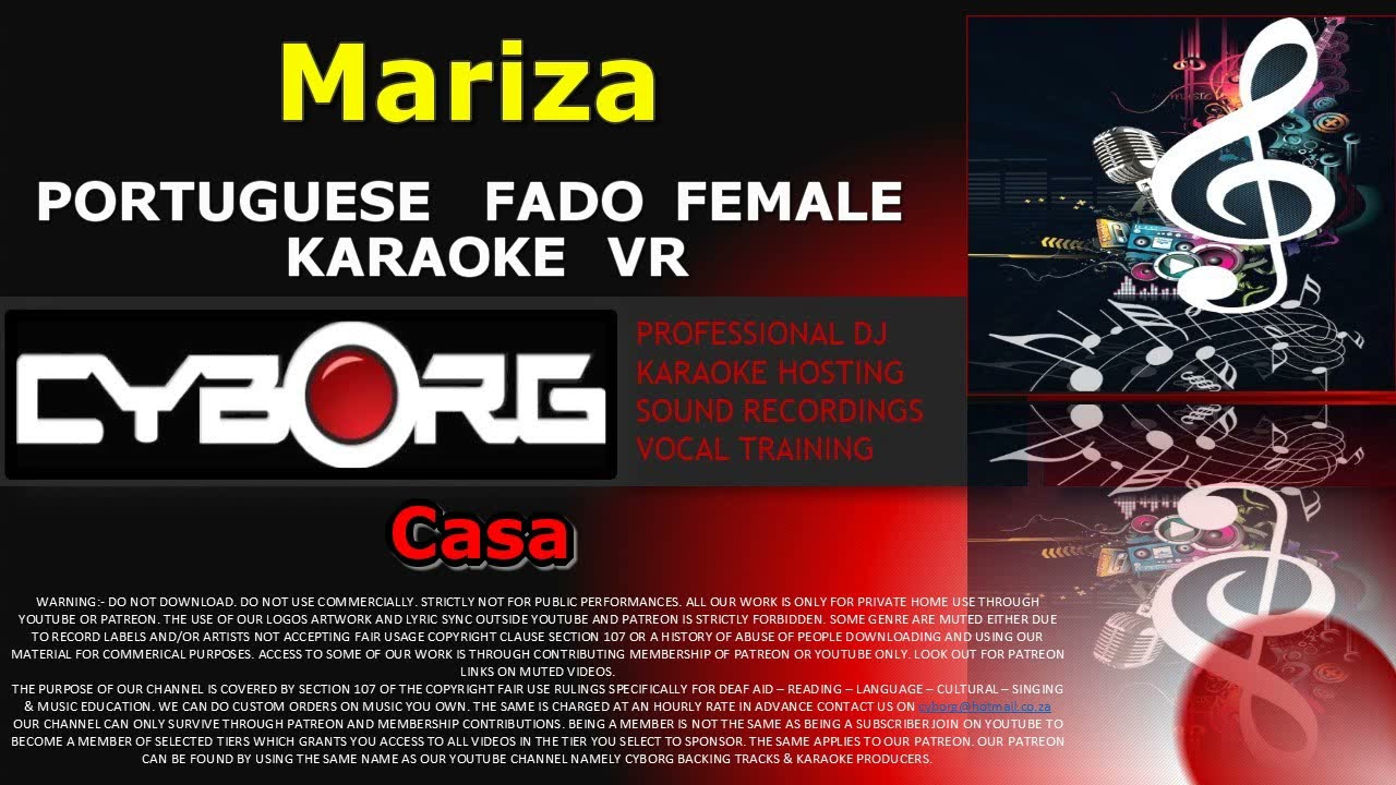 Mariza   Casa PORTUGUESE FADO FEMALE KARAOKE VR