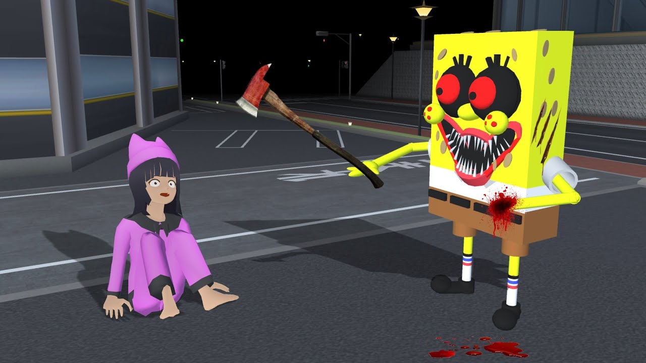 Yuta Dan Mio Bantu Zombie Baby Celine Kalahkan Spongebob Palsu || Sakura School Simulator