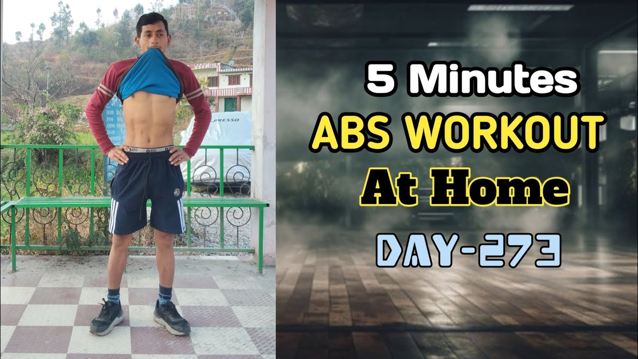 5 Min Abs Workout | No Equipment | At Home 🔥 Day 273 Completed