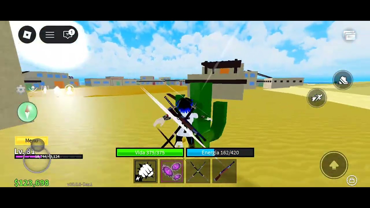 Consegui nível 80 no blox fruits 