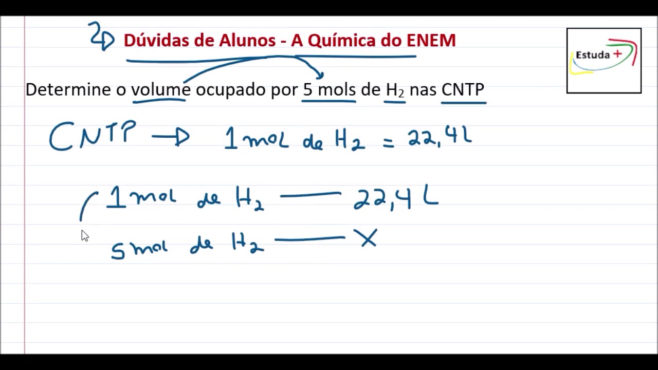 Determine o volume ocupado por 5 mols de H2 nas CNTP