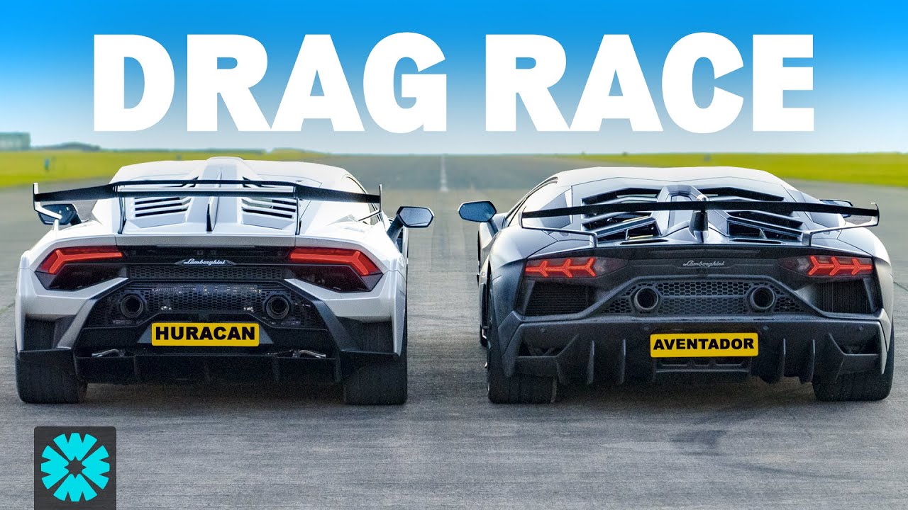 Lamborghini Huracan STO v Aventador SCJ 1/4 MILE RACE