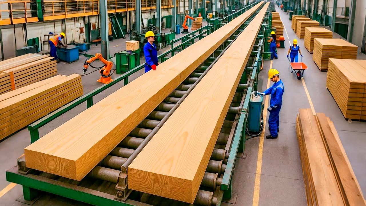 CÓMO Se FABRICAN Las TABLAS DE MADERA En Una MEGA FÁBRICA de EEUU