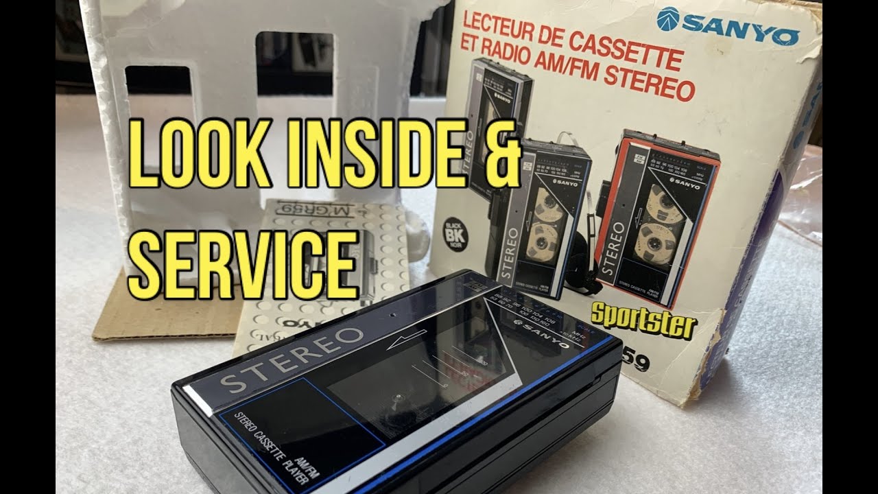 Sanyo M-GR59 USA Personal Stereo Unboxing, Test & Service. Belt Removal. Vintage Walkman Repair