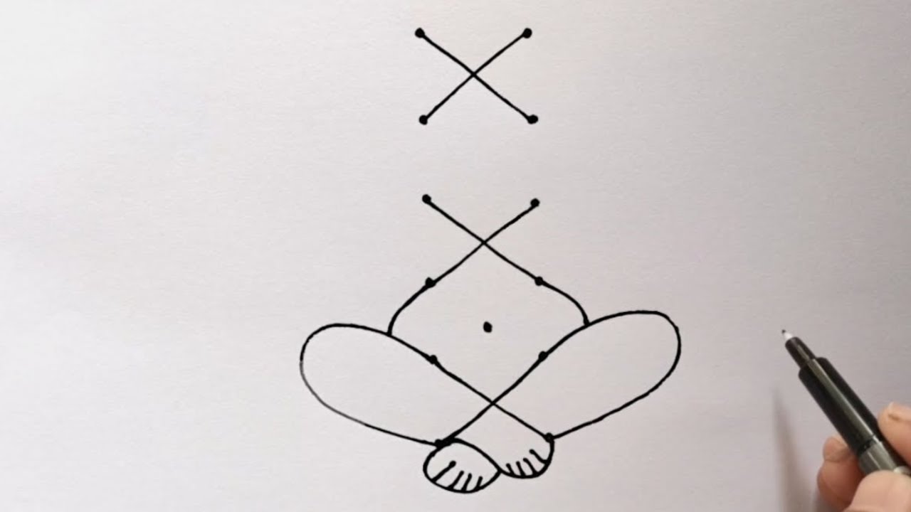 Ganesh Ji Drawing With Dots | Ganpati Bappa Drawing