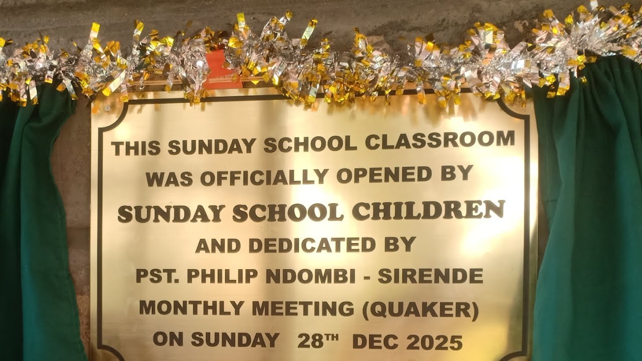 DEDICATION OF NEW SUNDAY SCHOOL CLASSROOM 