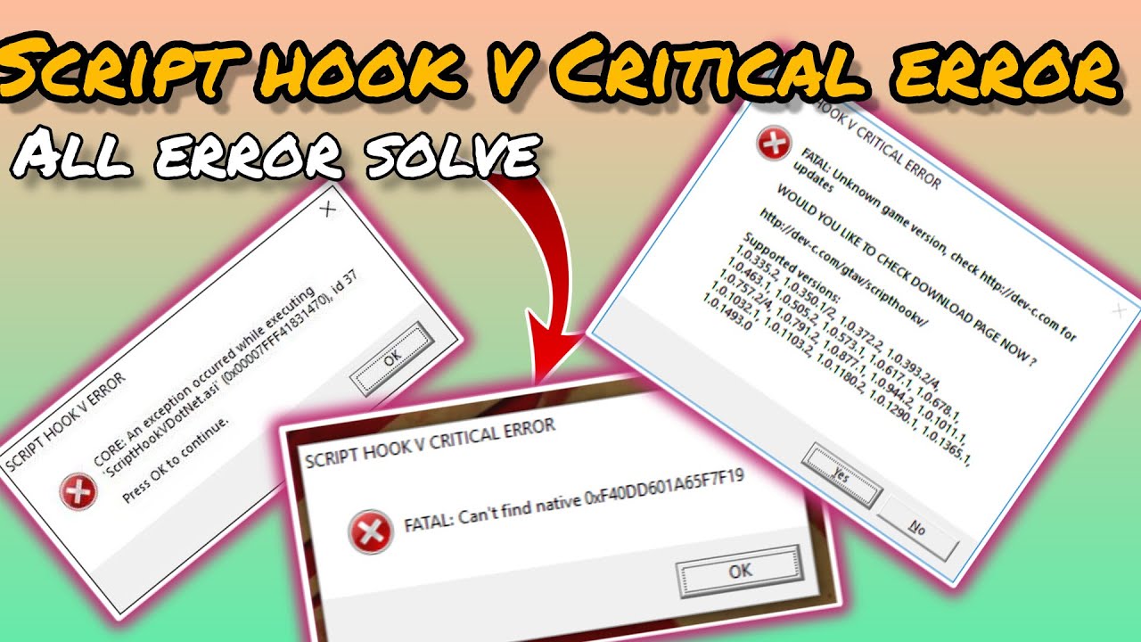 how to solve script hook v critical error in gta 5 2023 | menyoo trainer | script hook v GTA V