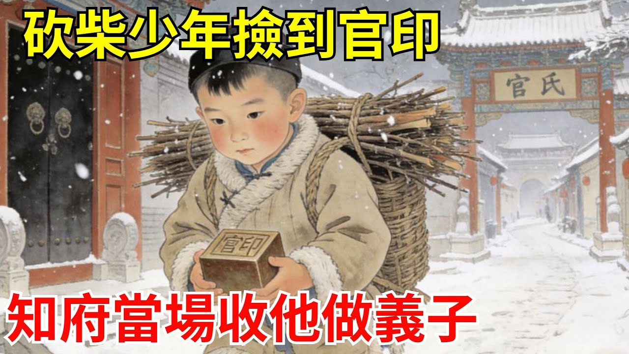 8歲砍柴少年撿到官印，餓得眼冒金星也不賣，冒雪送回縣衙。知府見他凍裂雙手，當場認作義子，十年後成欽差大臣！#故事頻道#聽書#民間故事#說書#善有善報#爽文