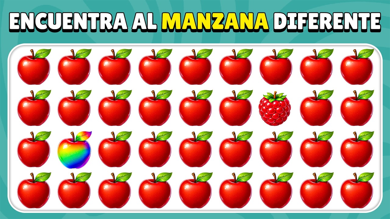 Encuentra el Emoji Diferente - Desafío de frutas ⚡👁️ | ¡10 segundos o FRACASAS! | Nivel difícil