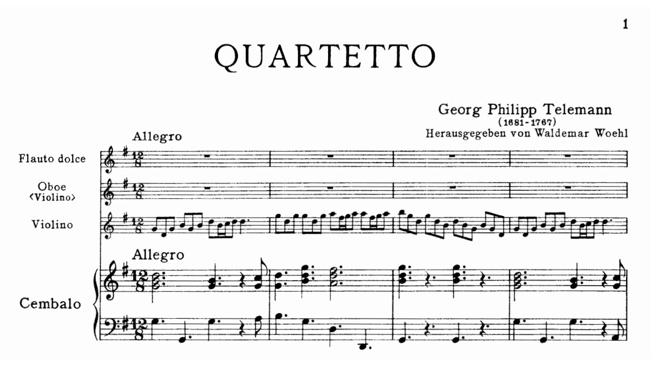 Georg Philipp Telemann: Sonata for Flute, Oboe, and Violin, TWV 43:G6 (17XX)