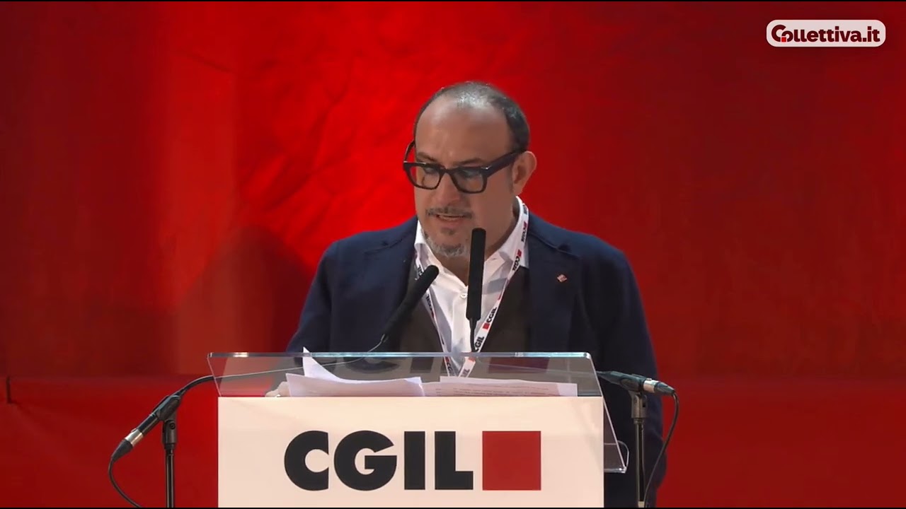 Francesco, dipendente della Regione Toscana, all'assemblea delle assemblee generali della CGIL.