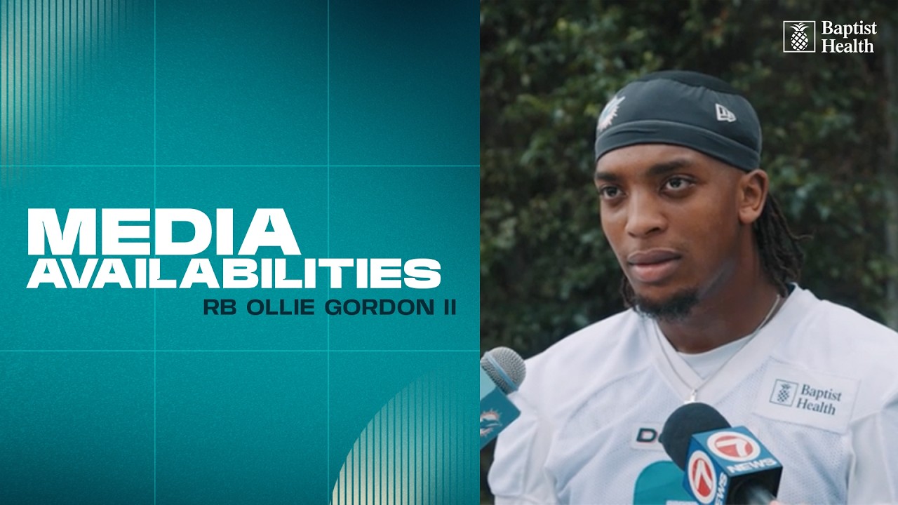 RB Ollie Gordon II meets with the media | Miami Dolphins
