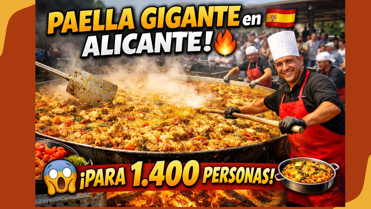 🥘 Así se Hace una Paella GIGANTE en Alicante para 1.400 Personas 🔥