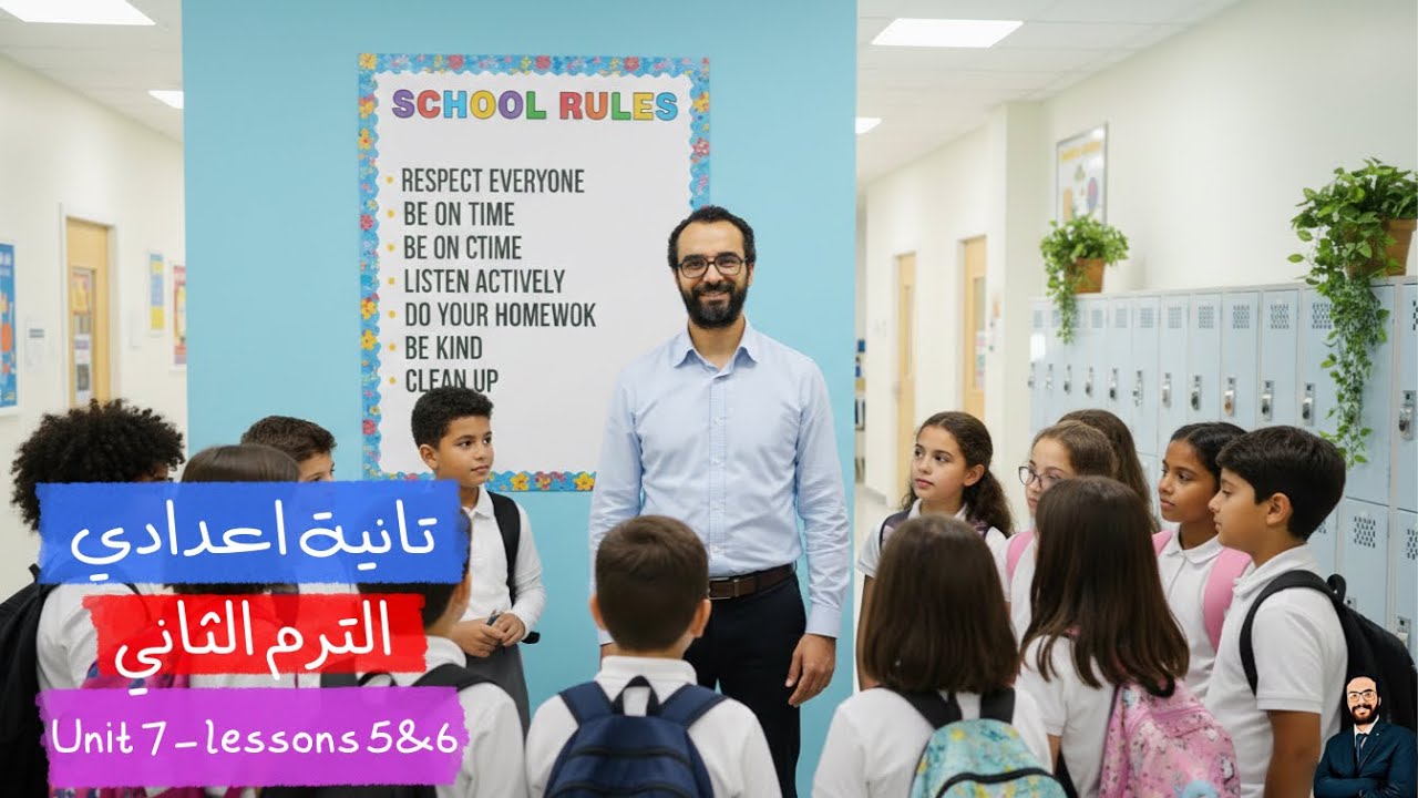 انجليزي تانية اعدادي الترم الثاني | الوحدة السابعة الدرس الخامس و السادس | و حل امتحان الوحدة