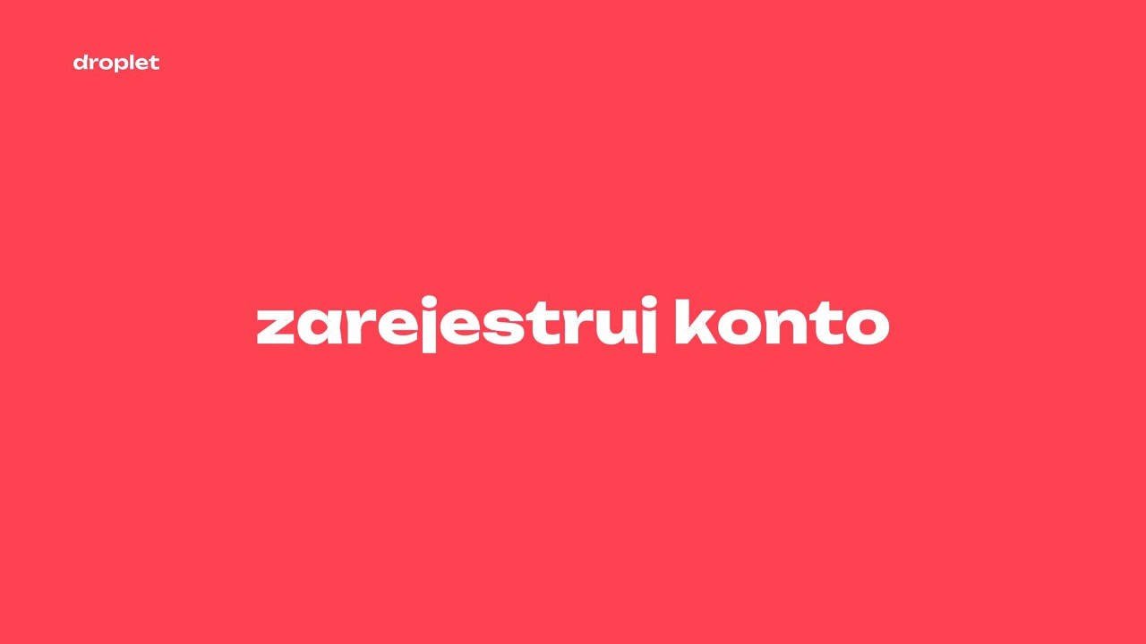 Jak założyć konto w Droplet