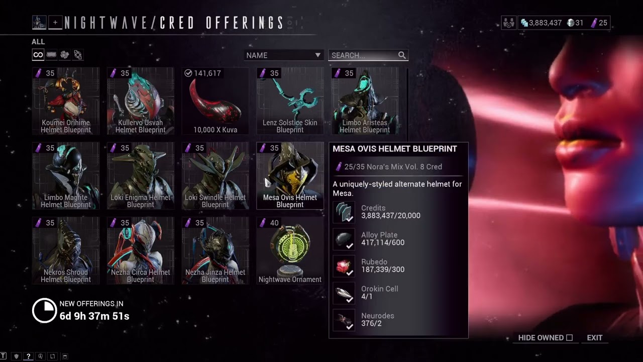 Warframe nightwave cred offerings 24/3/25
