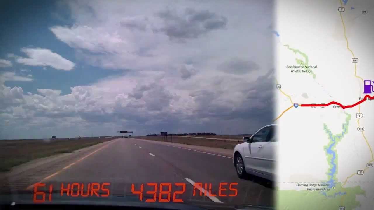 Time-lapse Road Trip with Map - 5,438 Miles in 13 Minutes