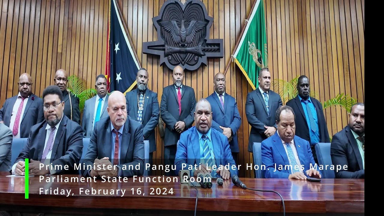 Prime Minister Marape welcomes former Opposition Leader Joseph Lelang to Pangu Pati