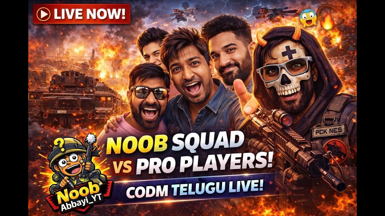 🔴 LIVE NOW | Noob Squad vs Pro Players 😱🔥NoobAbbayi_YT
#LiveGaming #CODMRanked #TeluguLive