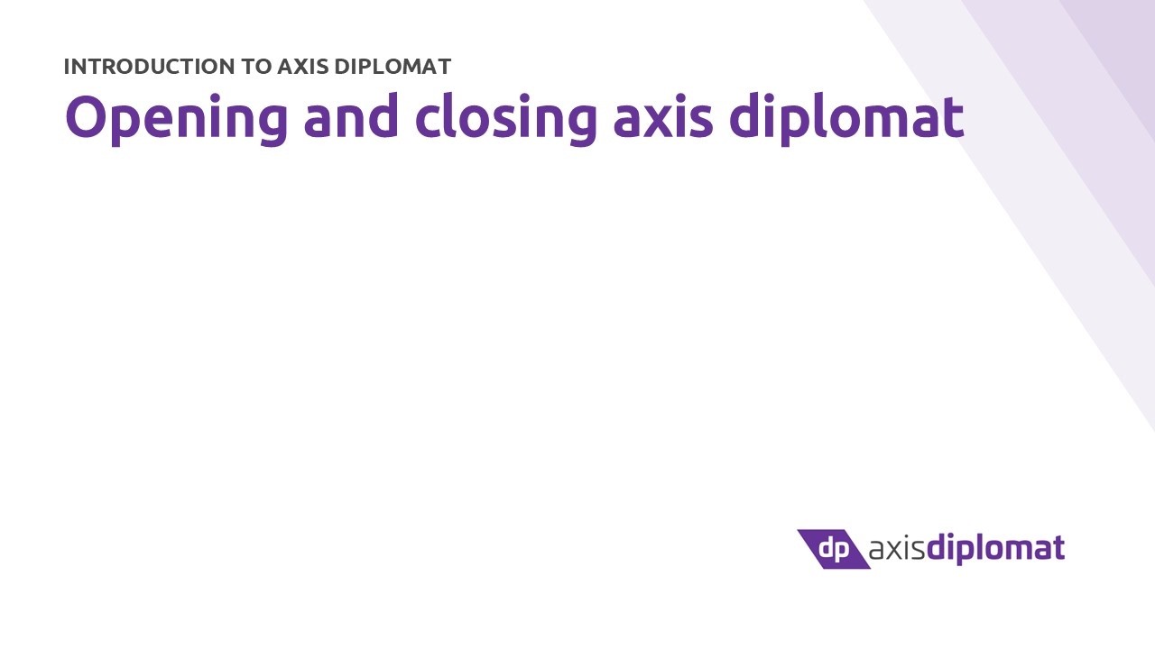 Opening and closing axis diplomat
