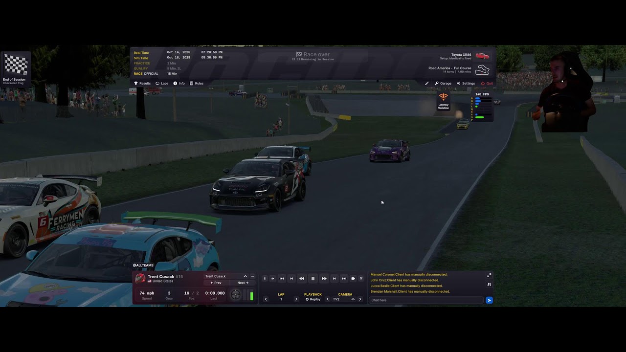 Toyota GR86 Road America iRacing