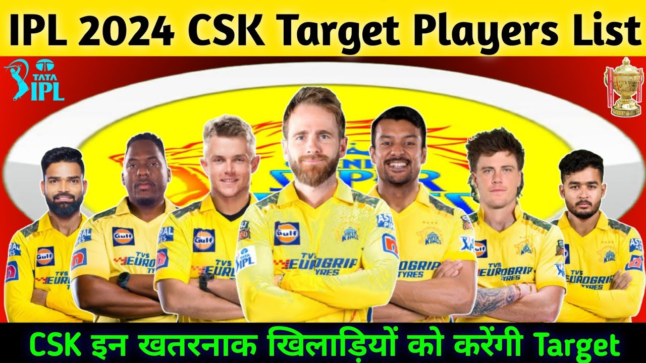 CSK Best Target Players For IPL 2024 | CSK Target Players 2024 Auction | CSK Squad 2024 | CSK 2024
