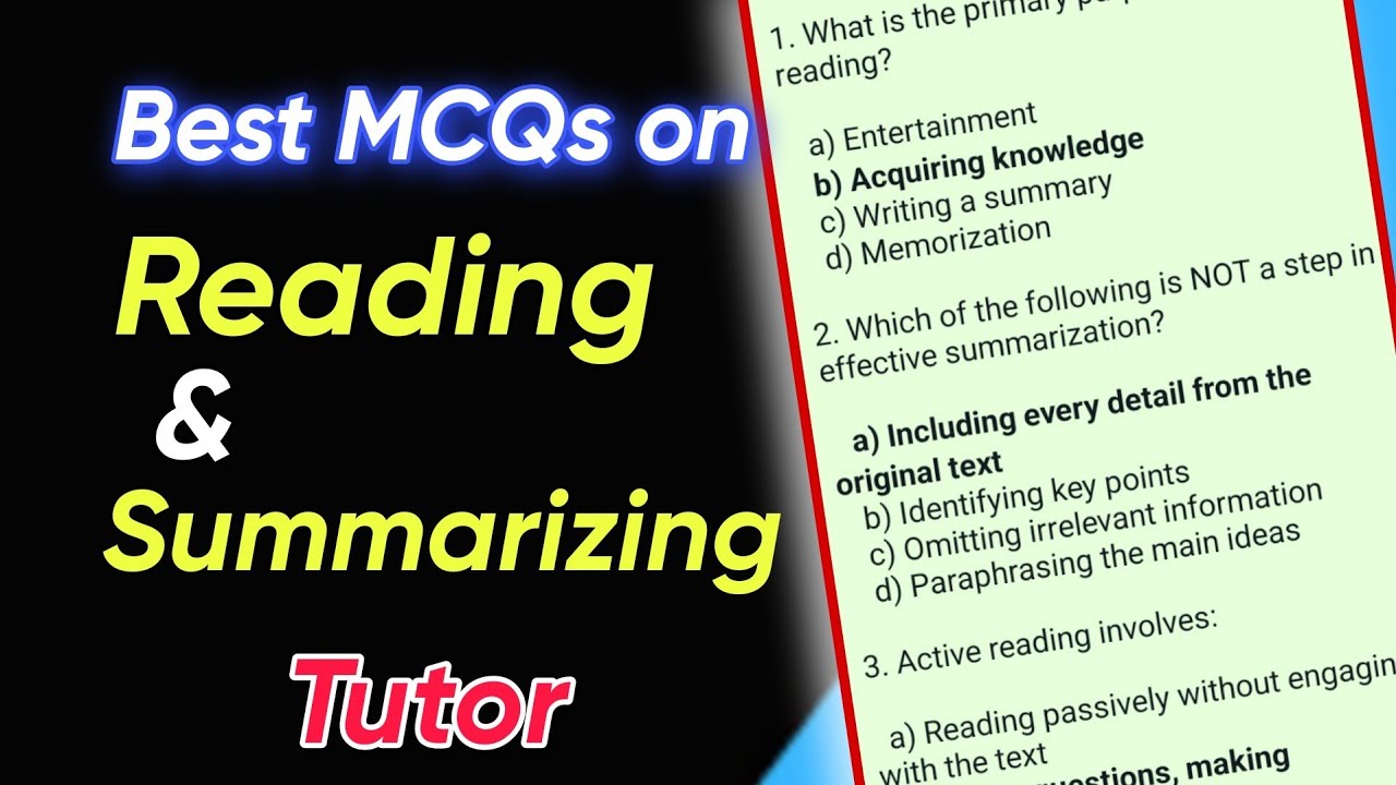Best MCQs on 