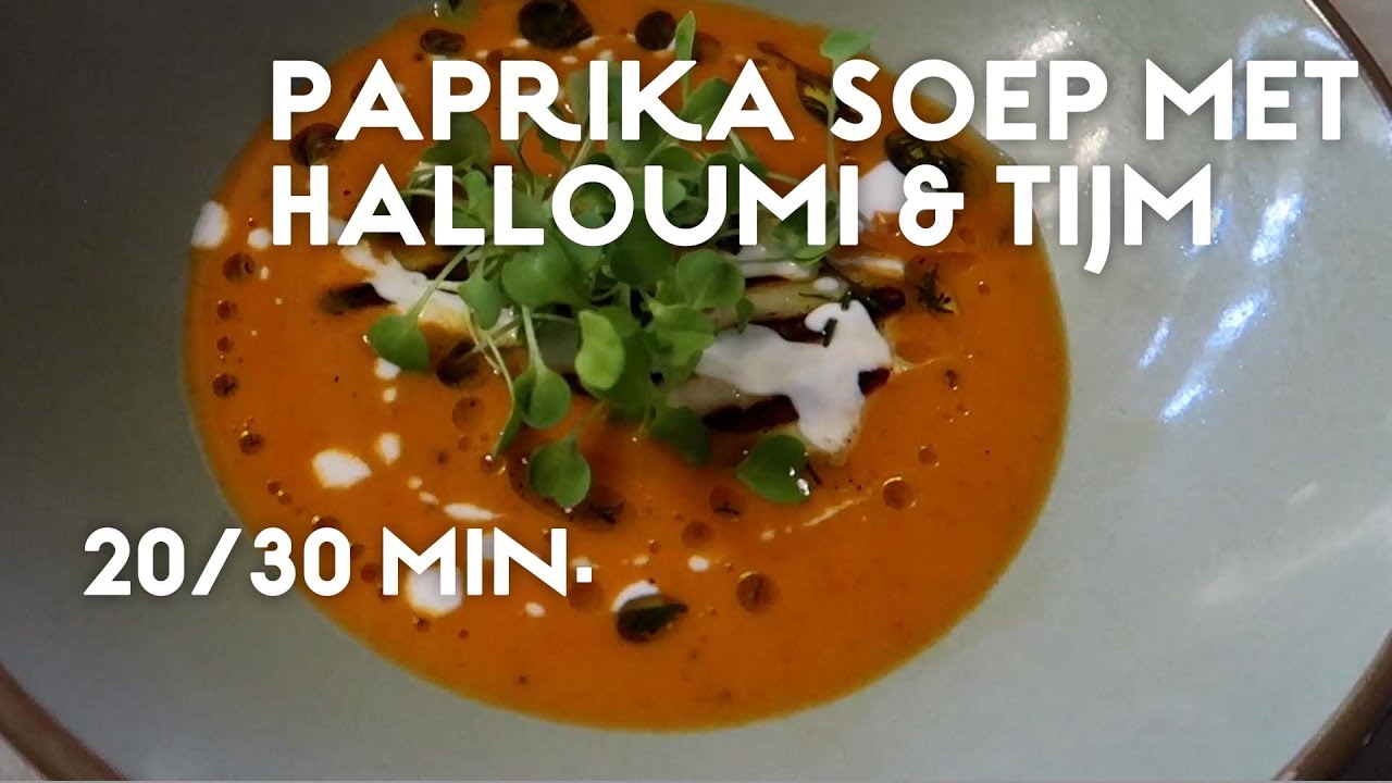 PAPRIKA SOEP MET HALLOUMI EN TIJM - RUDY'S RECEPTEN #9