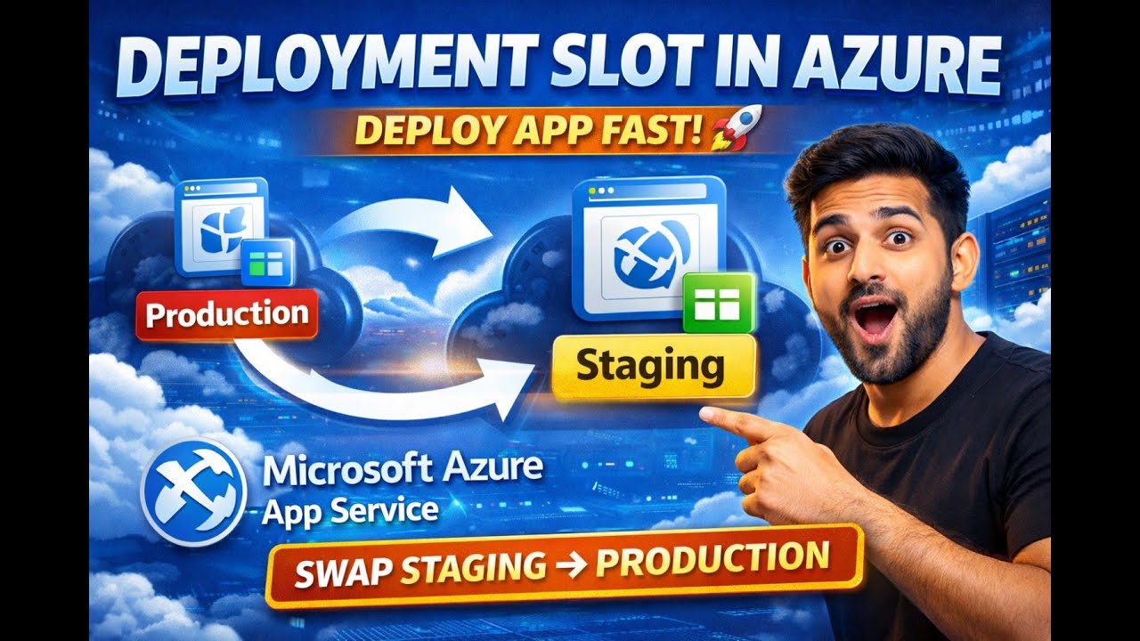 Azure App Service Deployment Slots Explained | Zero Downtime Deployment | Hindi | 2026 | Day 4