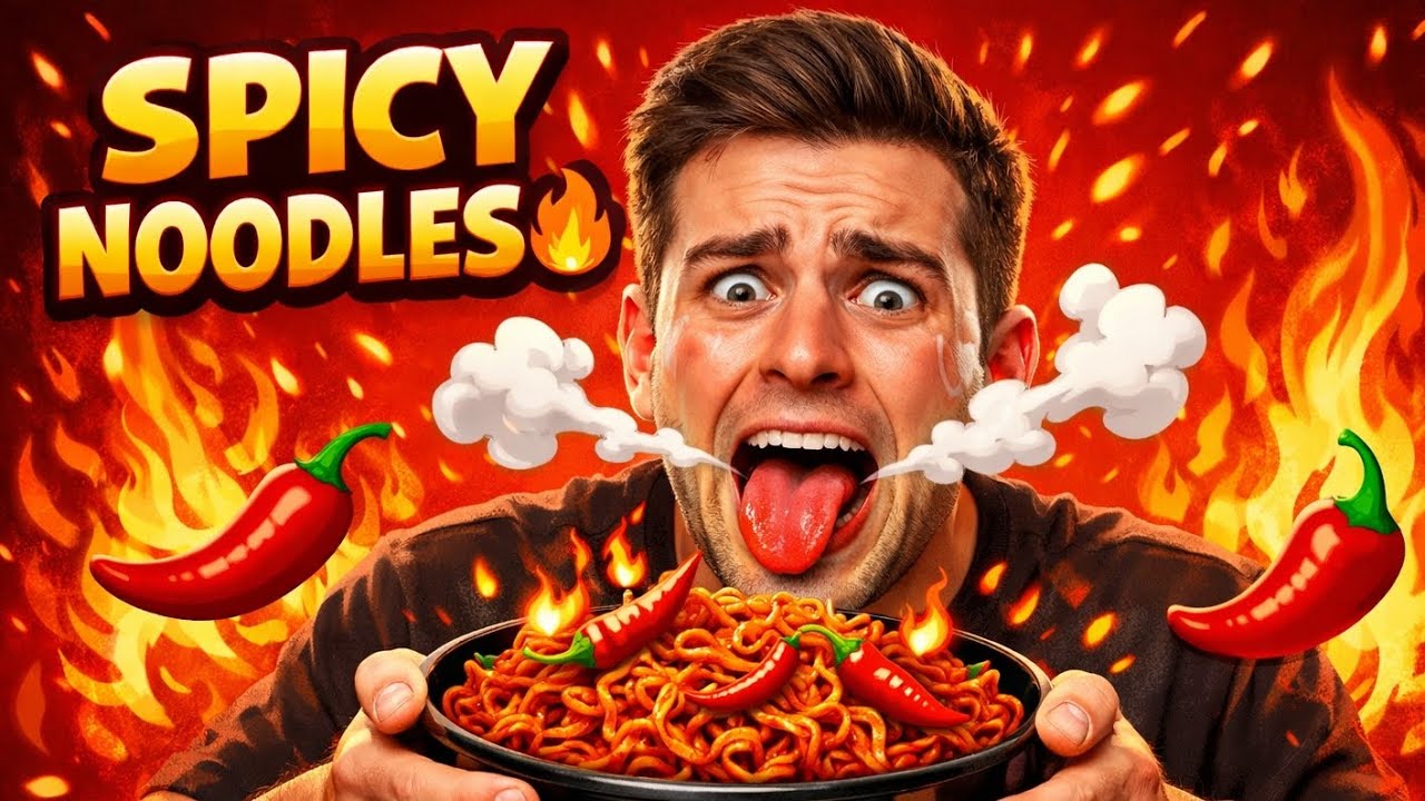 “I Ate the Hottest Noodles and Regretted It! 😱😱 #spicyfood #redcolour #trending 