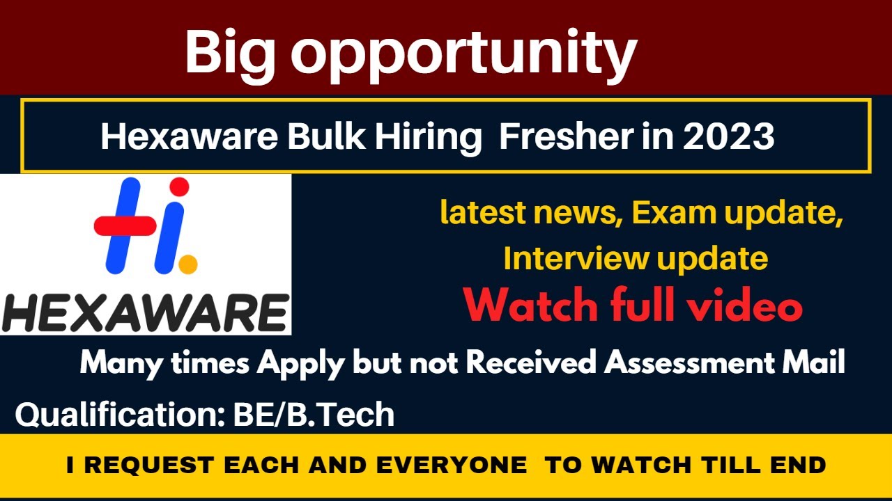 Hexaware recruitment process 2023 | How to get job | hexaware hiring process for freshers|Job alert