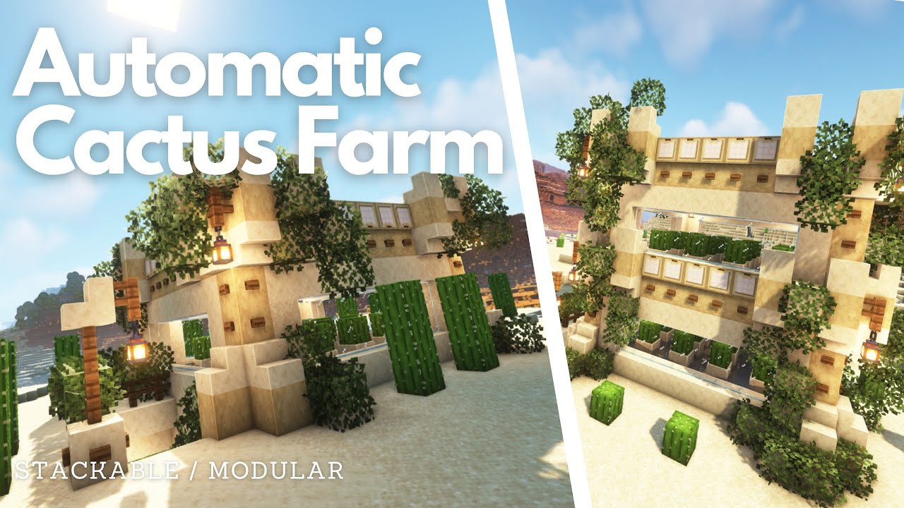AUTOMATIC CACTUS FARM | Minecraft Tutorial |Java & Bedrock [1.21+]
